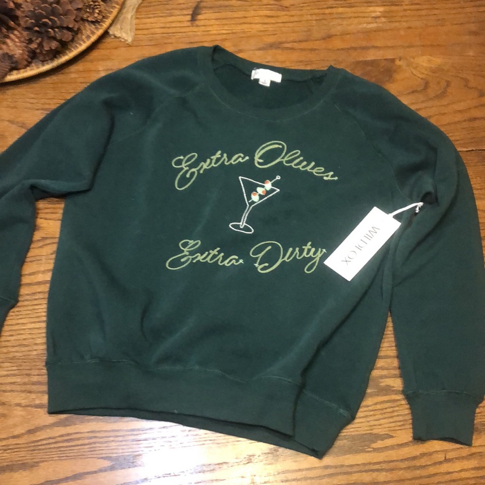NWT Wildfox Extra Dirty Keely Pine green sweatshirt